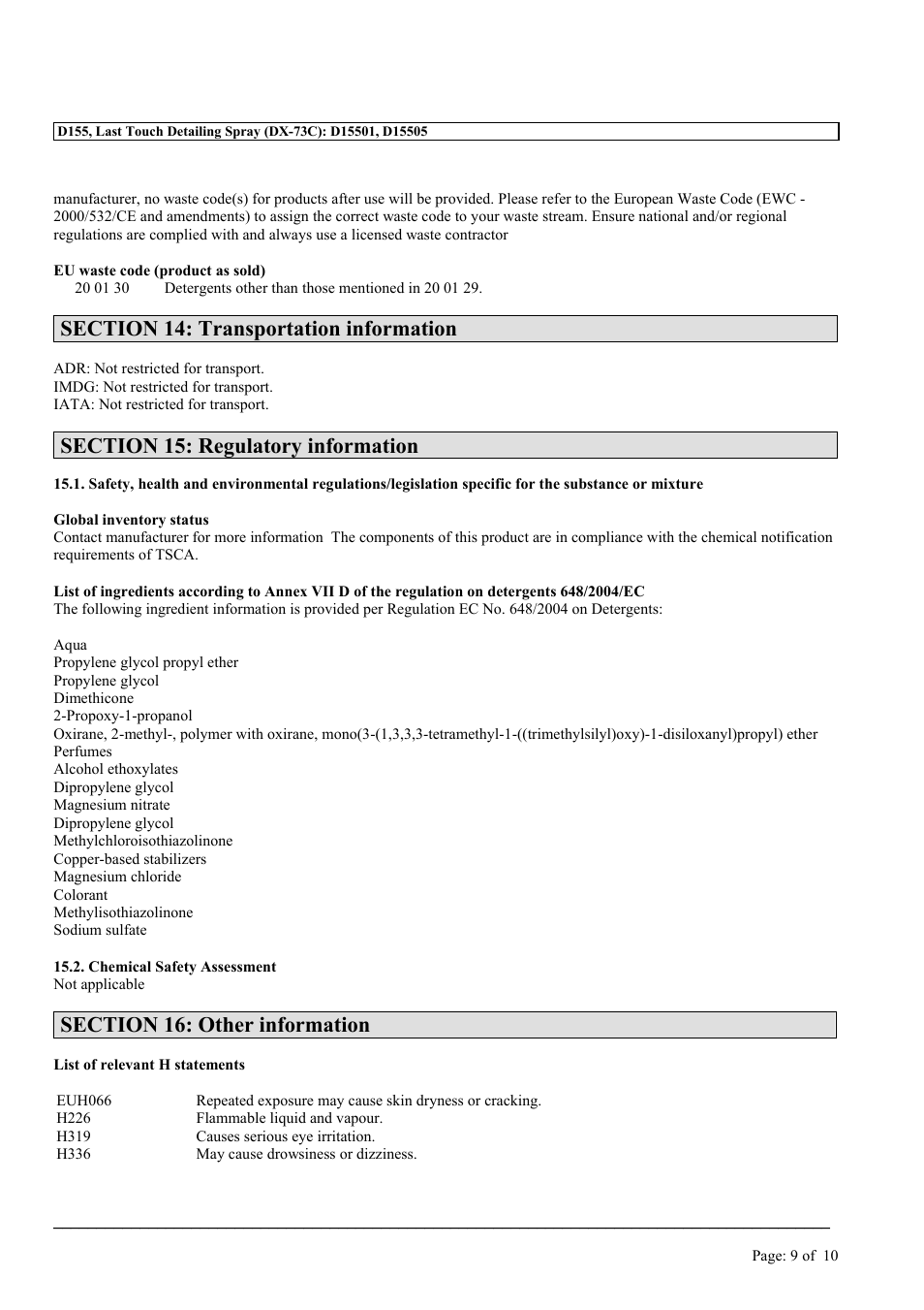 MEGUIAR'S D155 User Manual | Page 9 / 10