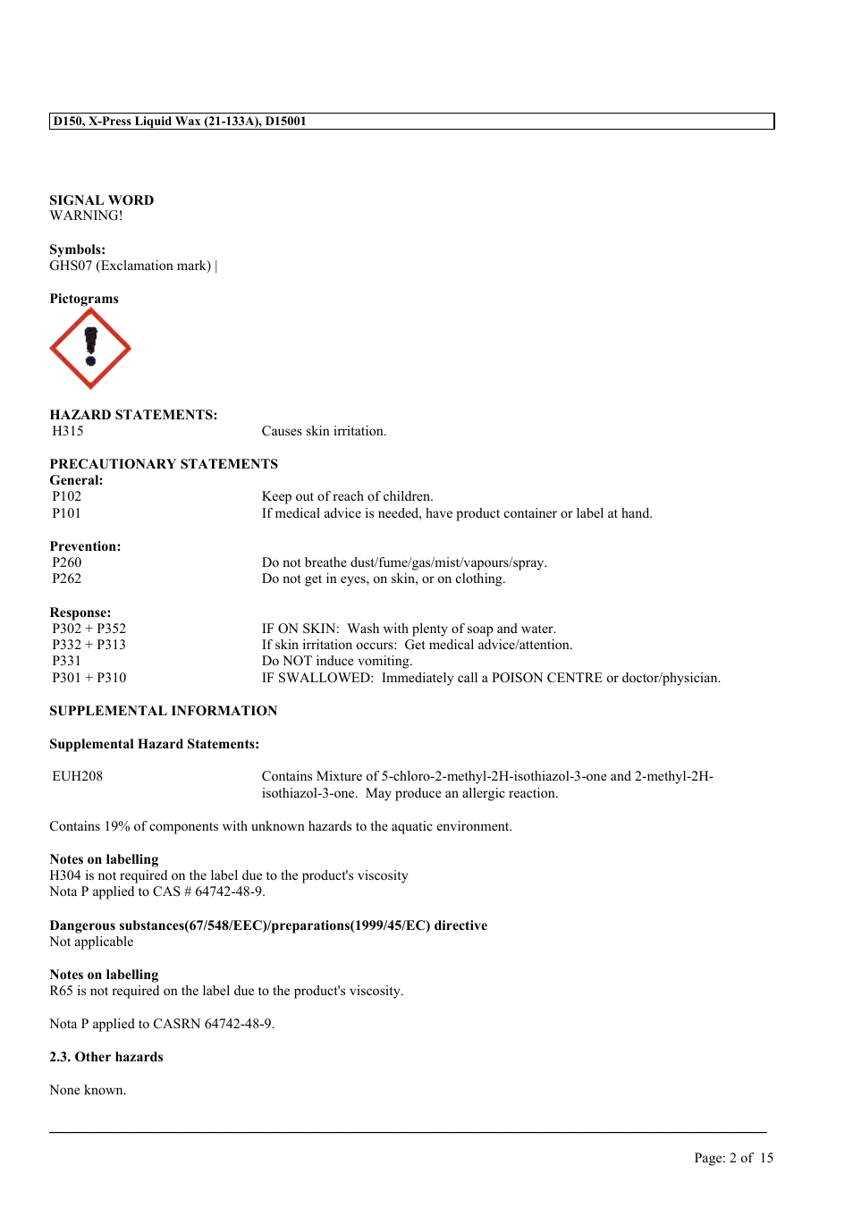 MEGUIAR'S D150 User Manual | Page 2 / 15