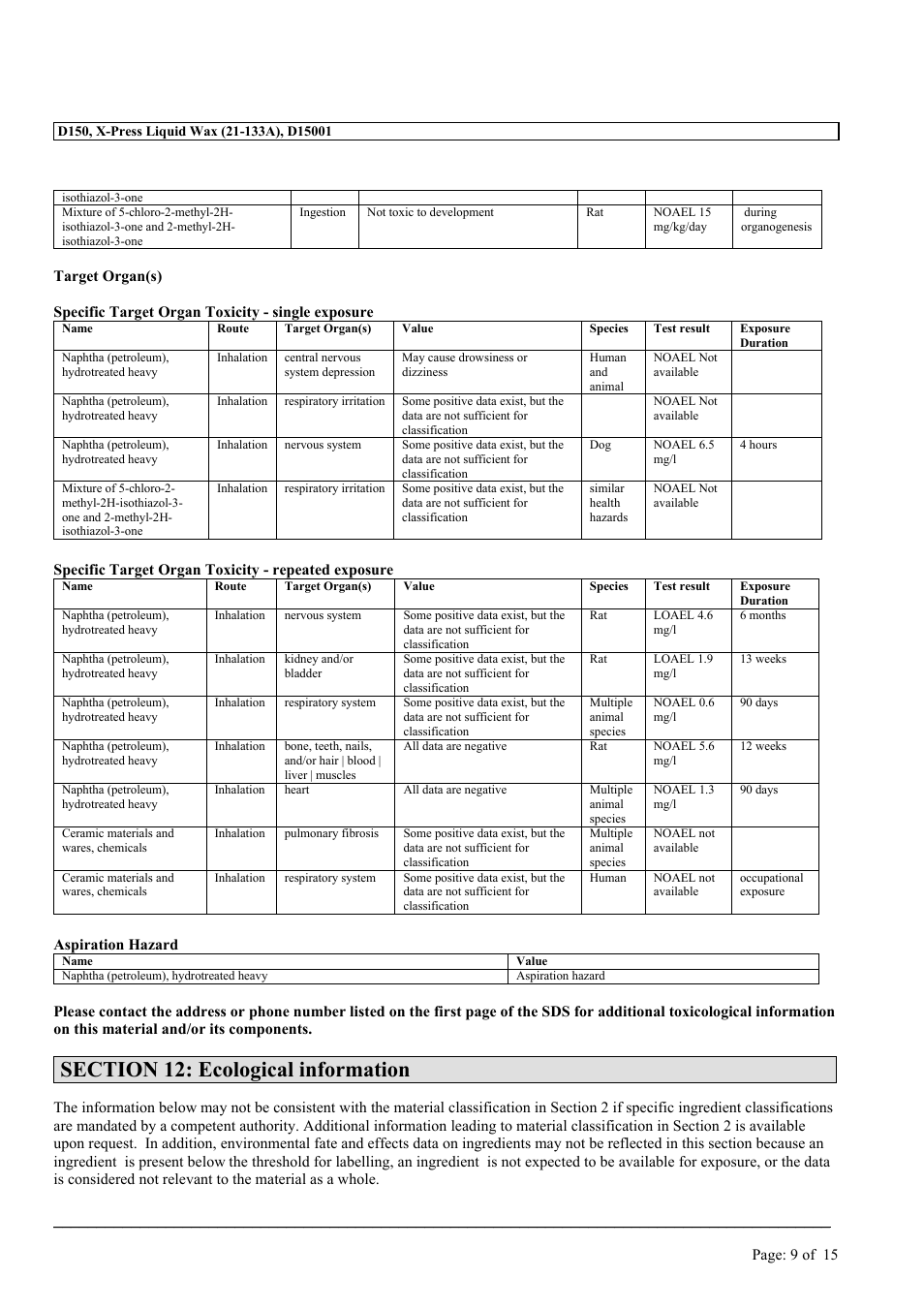 MEGUIAR'S D150 User Manual | Page 9 / 15