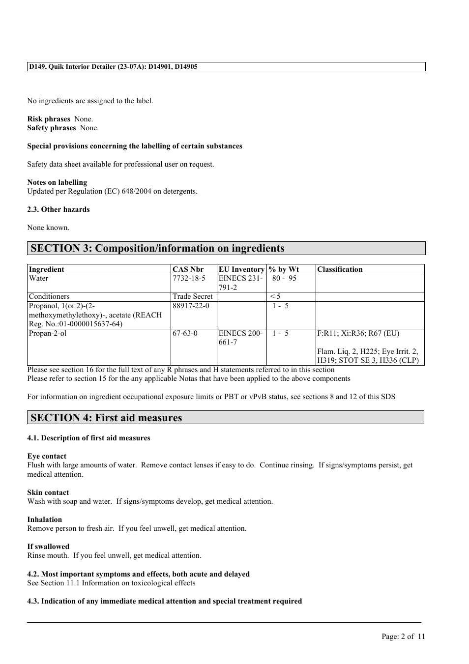 MEGUIAR'S D149 User Manual | Page 2 / 11