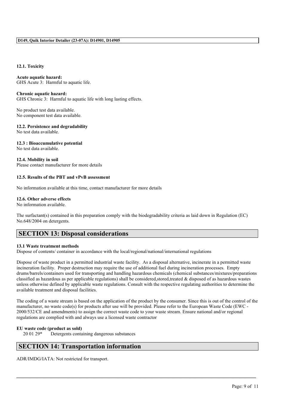 MEGUIAR'S D149 User Manual | Page 9 / 11