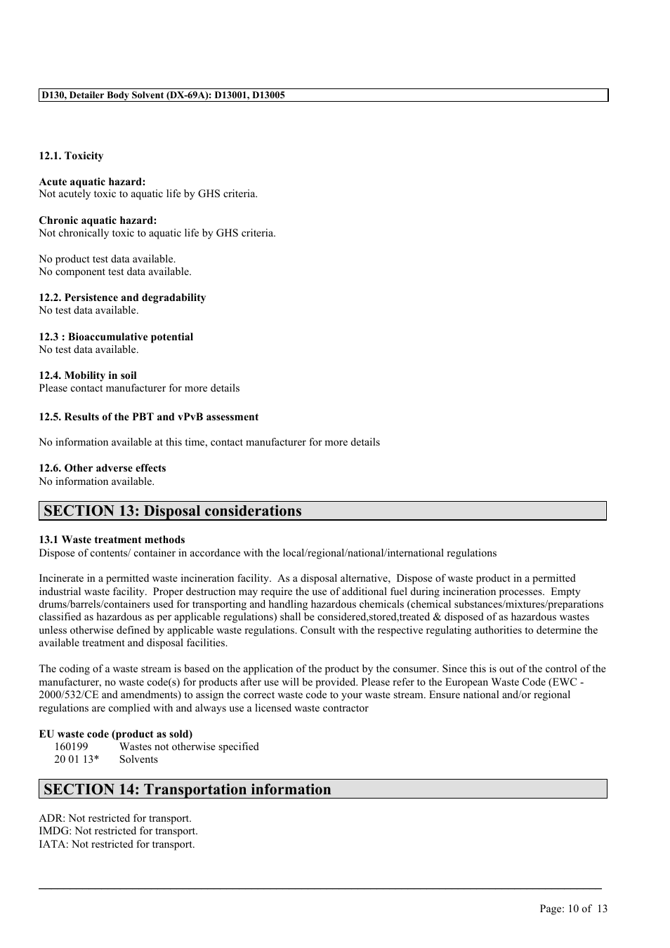 MEGUIAR'S D130 User Manual | Page 10 / 13