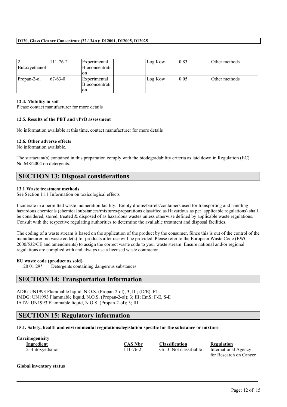 MEGUIAR'S D120 User Manual | Page 12 / 15