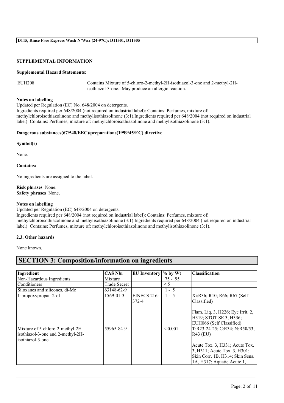 MEGUIAR'S D115 User Manual | Page 2 / 11