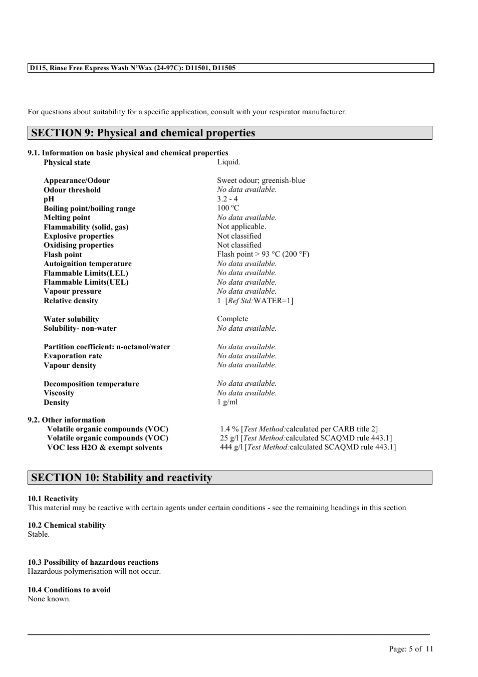MEGUIAR'S D115 User Manual | Page 5 / 11