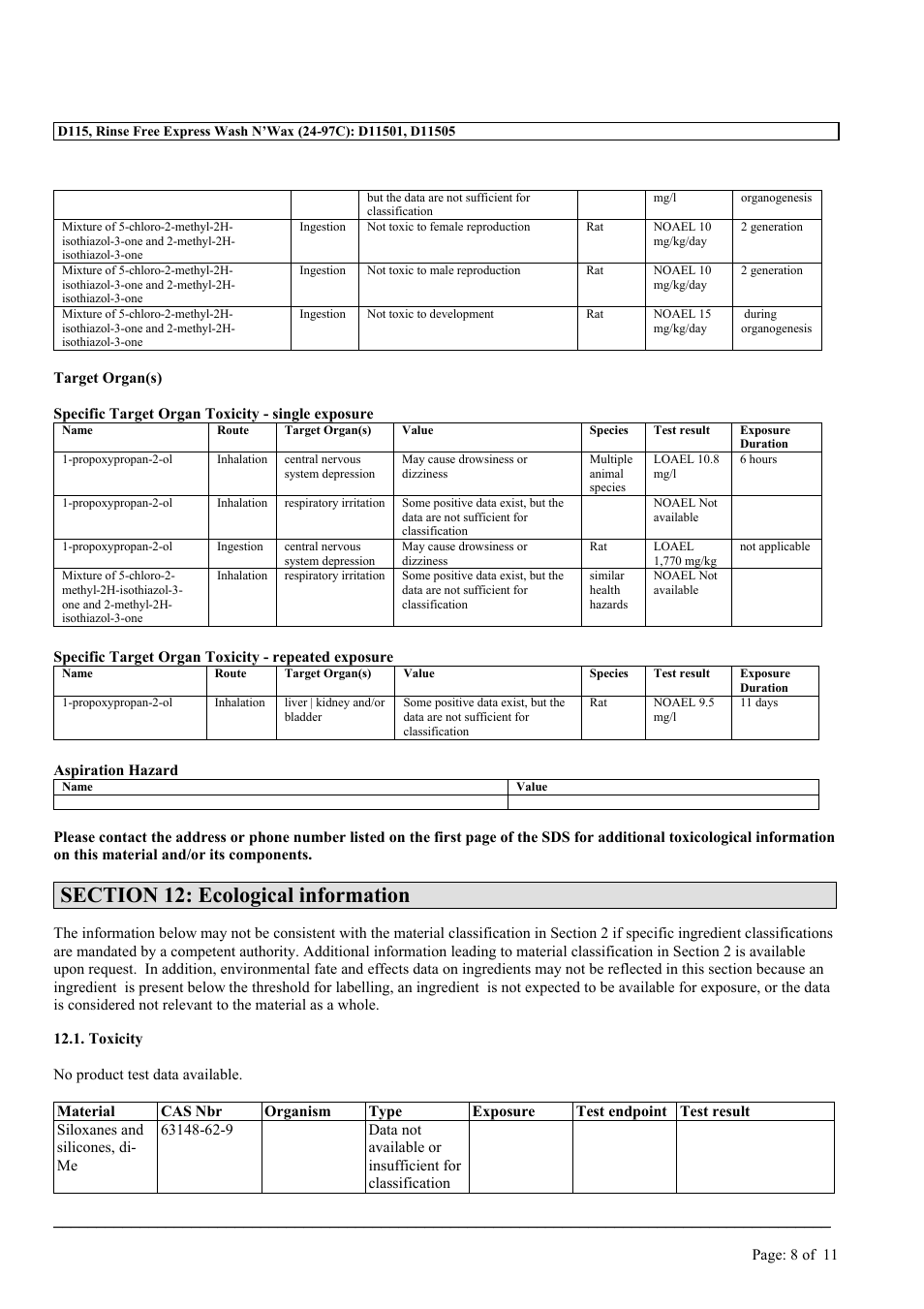 MEGUIAR'S D115 User Manual | Page 8 / 11