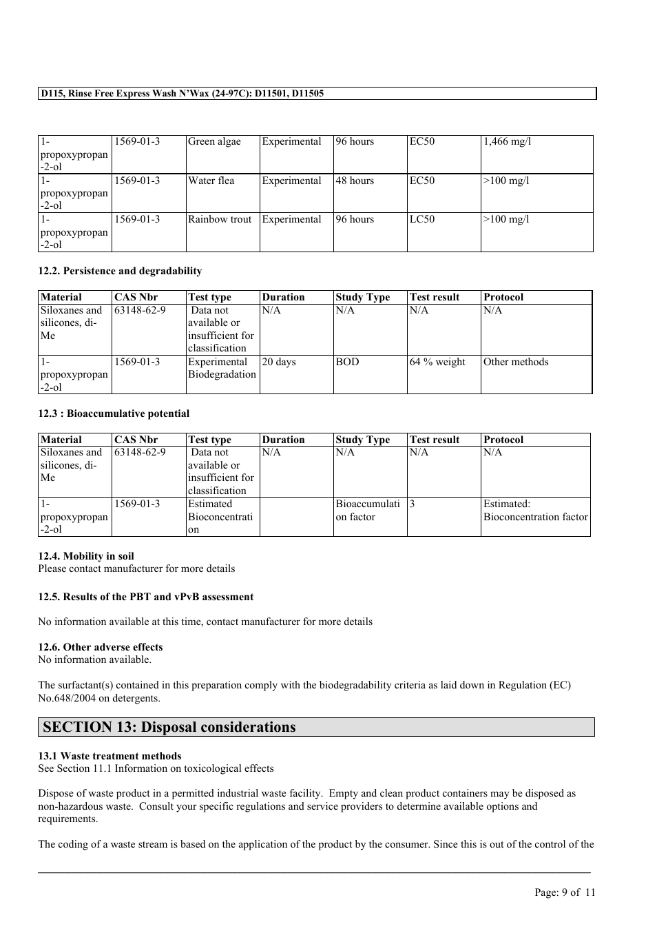 MEGUIAR'S D115 User Manual | Page 9 / 11