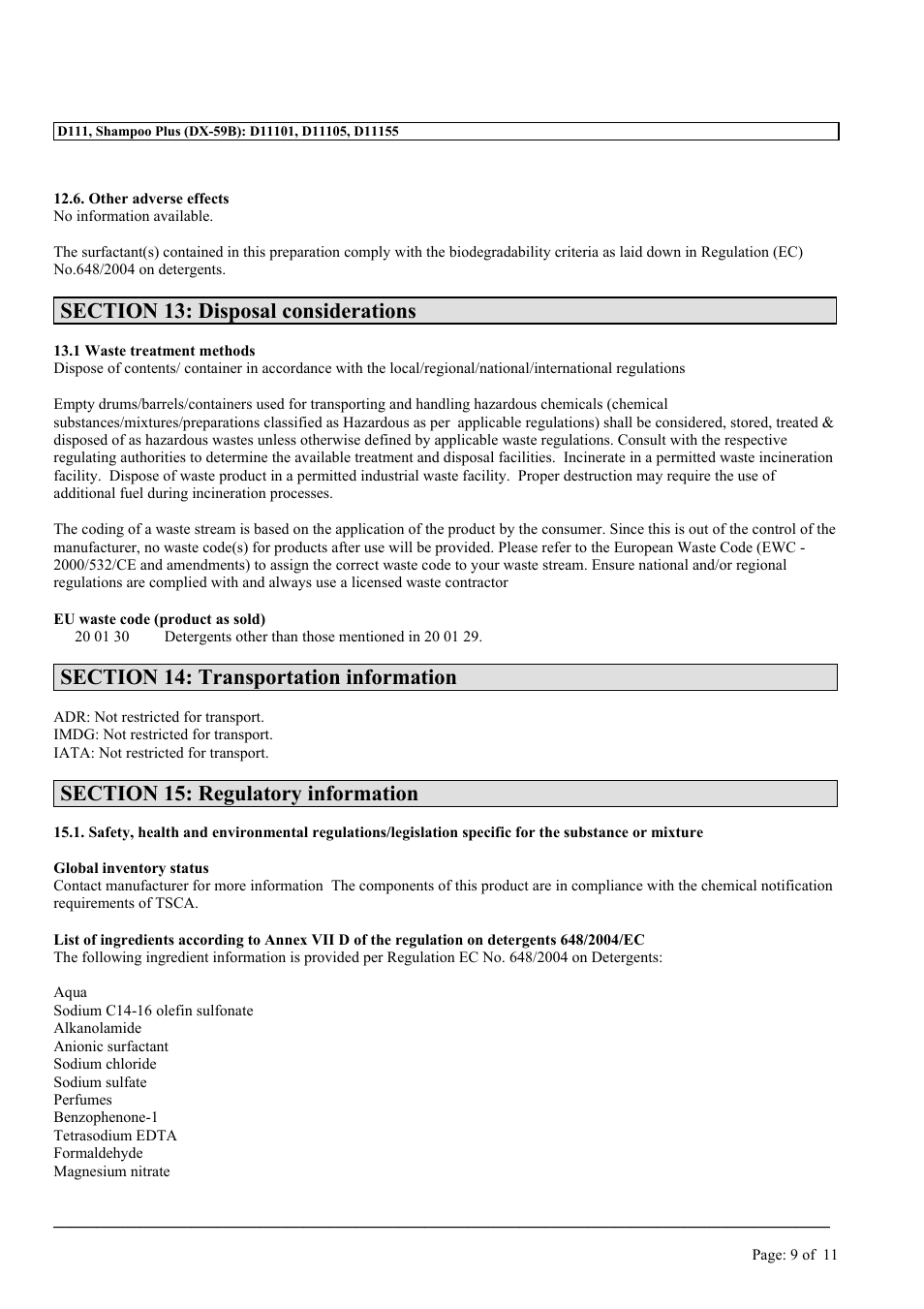 MEGUIAR'S D111 User Manual | Page 9 / 11