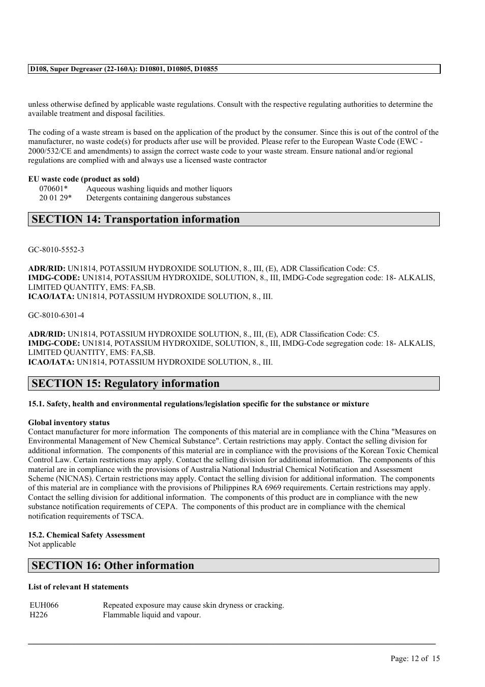 MEGUIAR'S D108 User Manual | Page 12 / 15