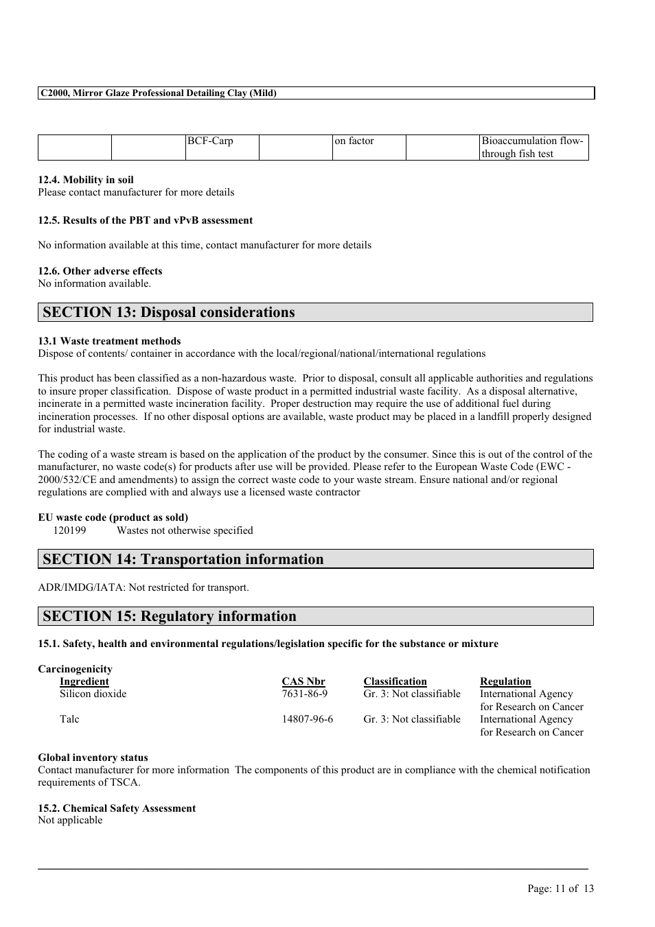 MEGUIAR'S C2000 User Manual | Page 11 / 13