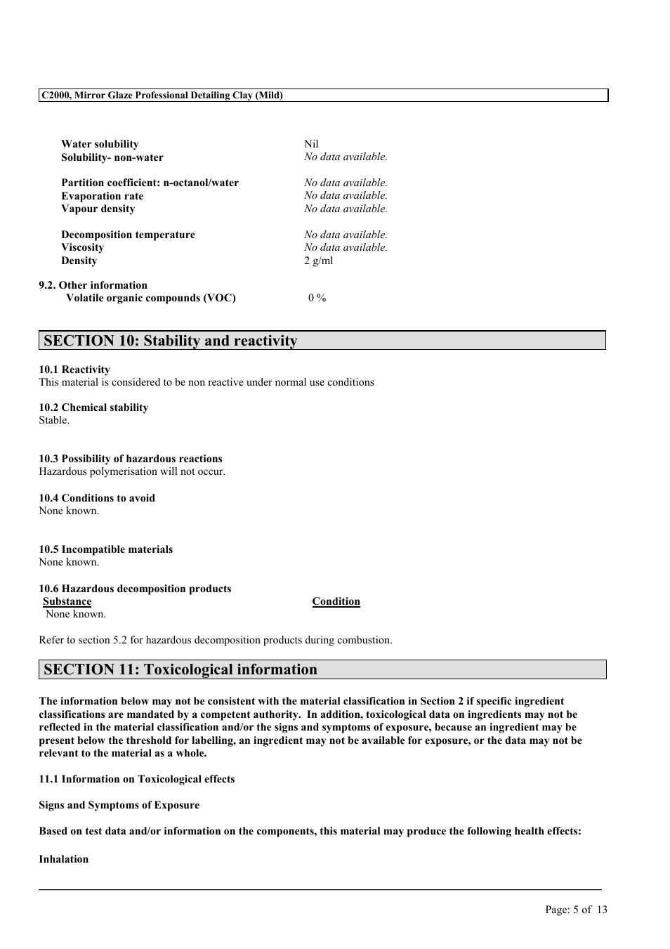 MEGUIAR'S C2000 User Manual | Page 5 / 13