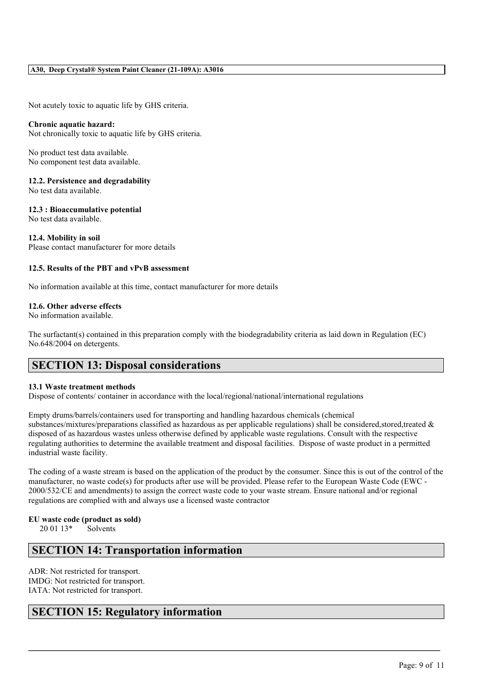 MEGUIAR'S A30 User Manual | Page 9 / 11
