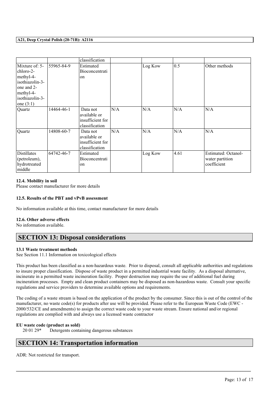 MEGUIAR'S A21 User Manual | Page 13 / 17
