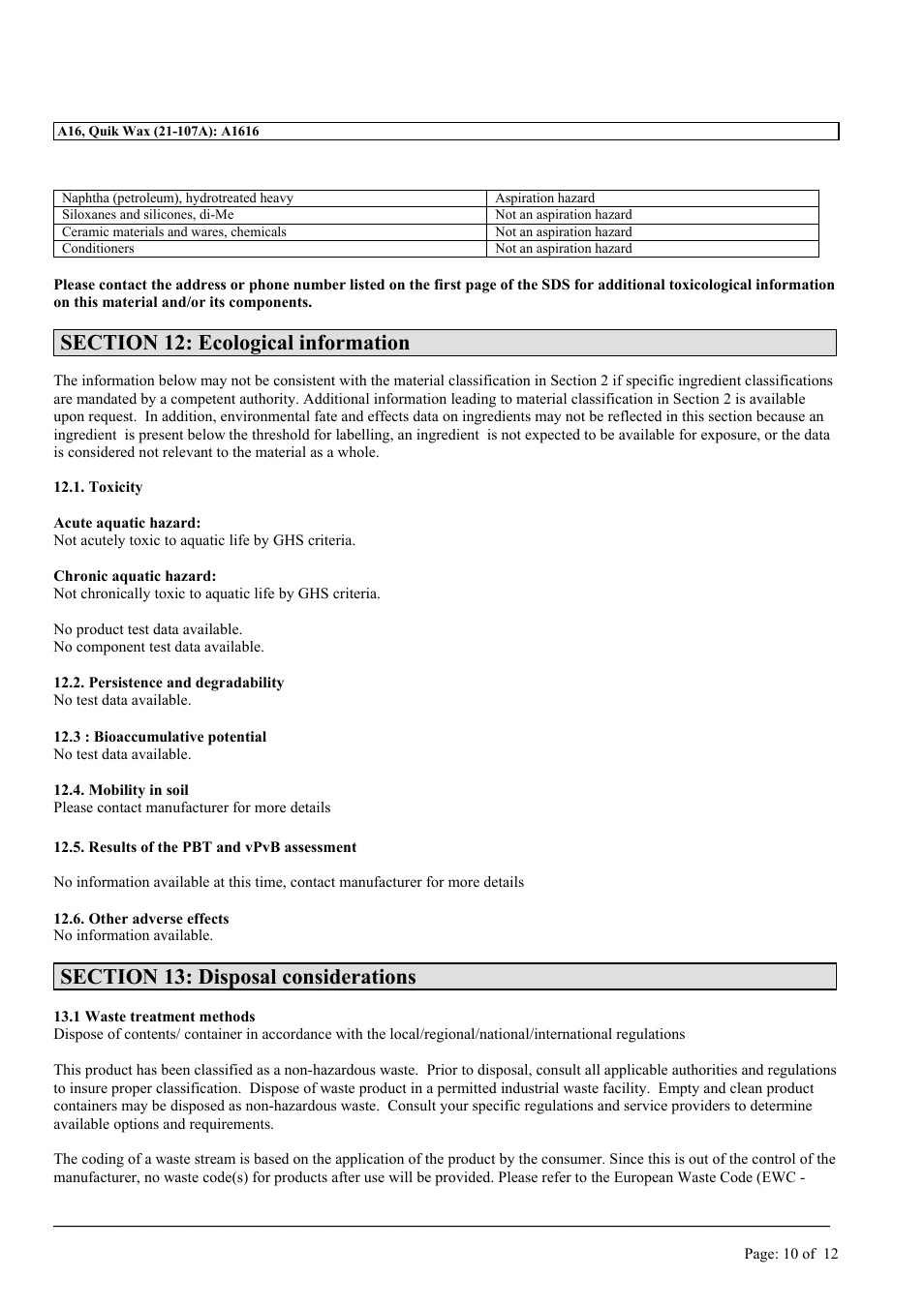 MEGUIAR'S A16 User Manual | Page 10 / 12