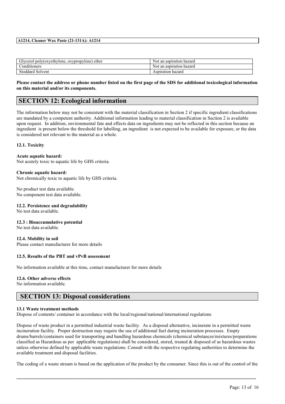 MEGUIAR'S A1214 User Manual | Page 13 / 16