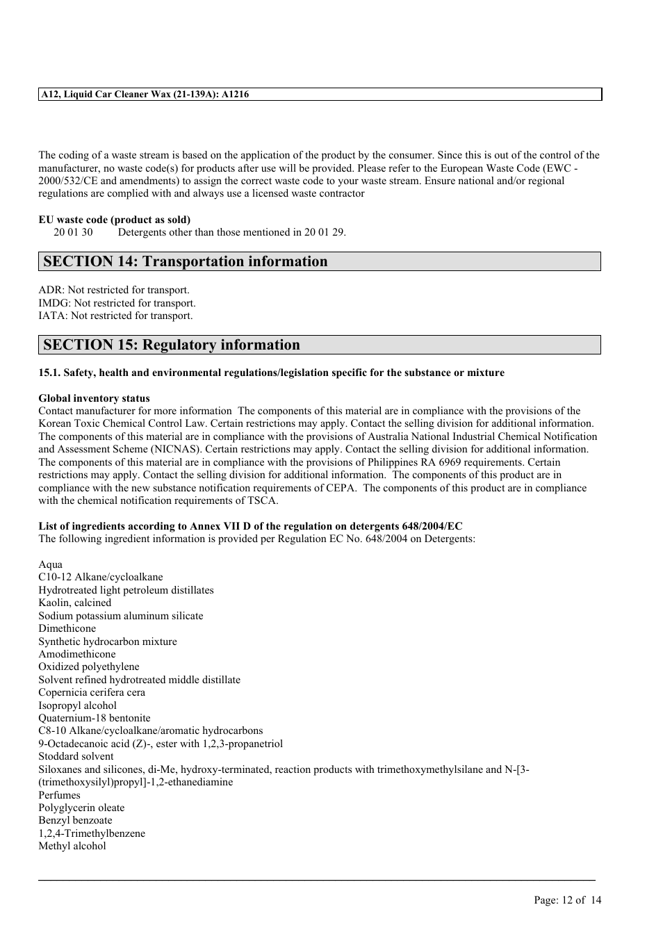 MEGUIAR'S A12 User Manual | Page 12 / 14