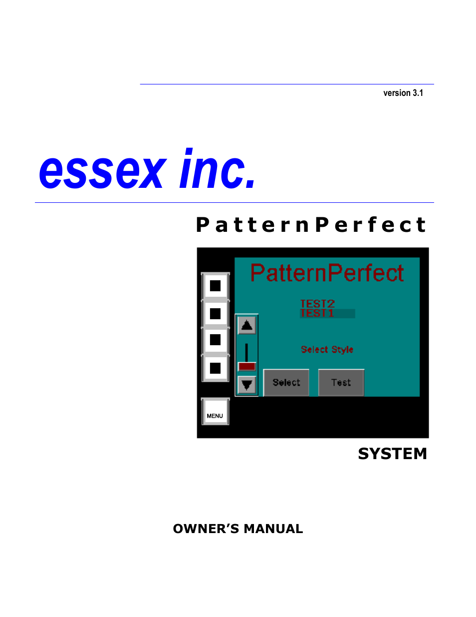 Essex Pattern Perfect System User Manual | 12 pages