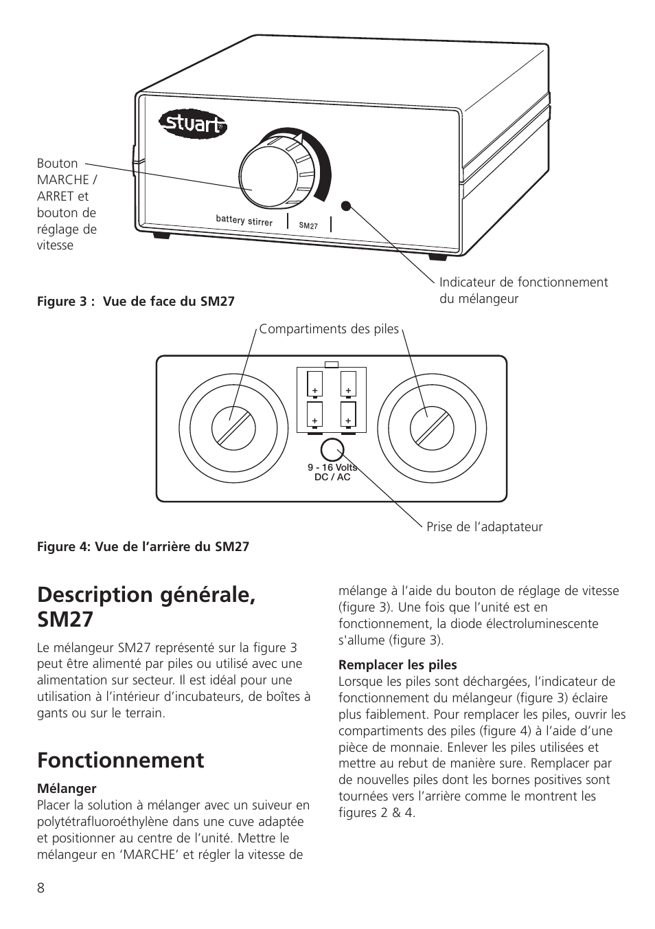 Description générale, sm27, Fonctionnement | Dynalab SM27 User Manual | Page 10 / 28