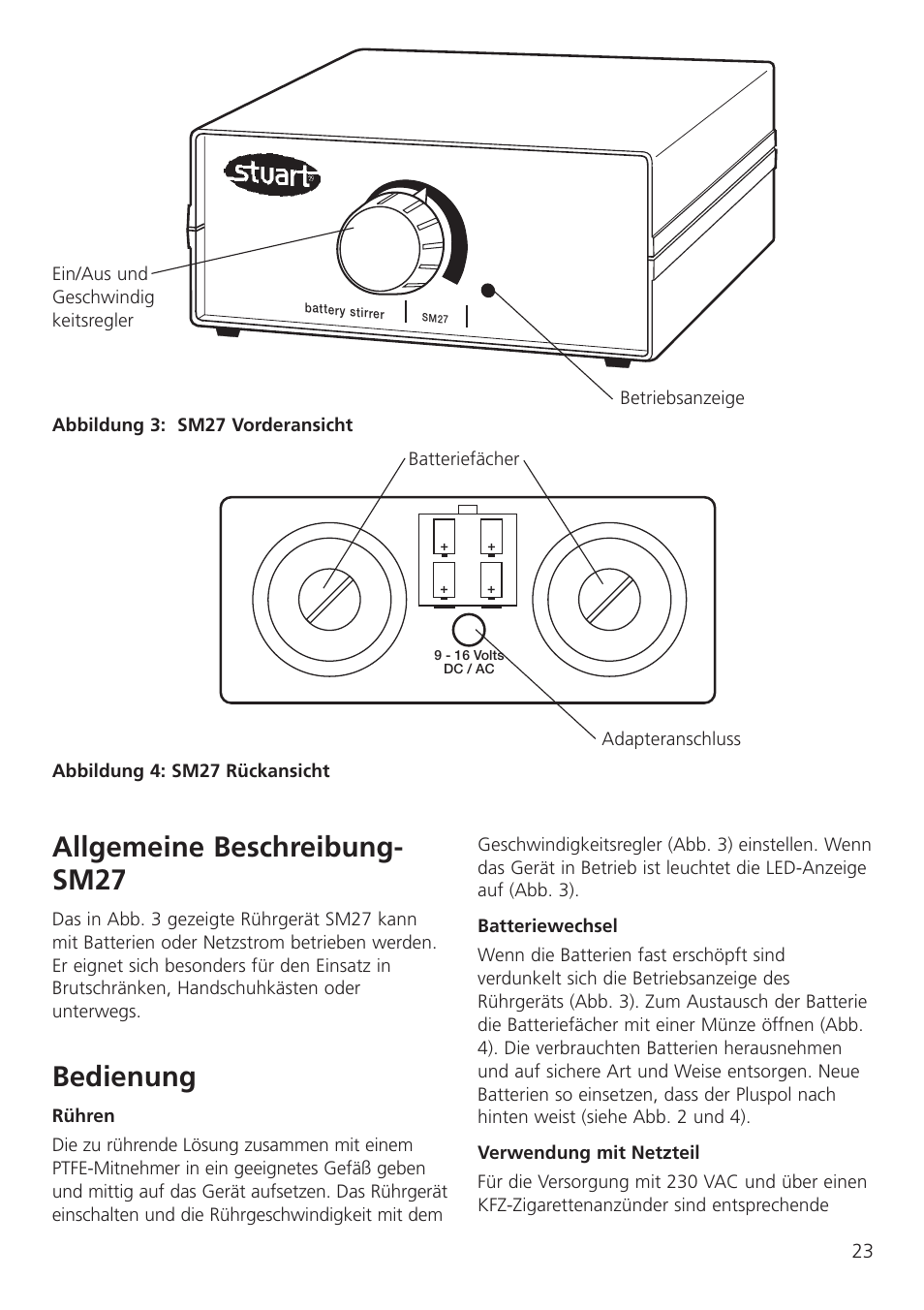 Allgemeine beschreibung- sm27, Bedienung | Dynalab SM27 User Manual | Page 25 / 28