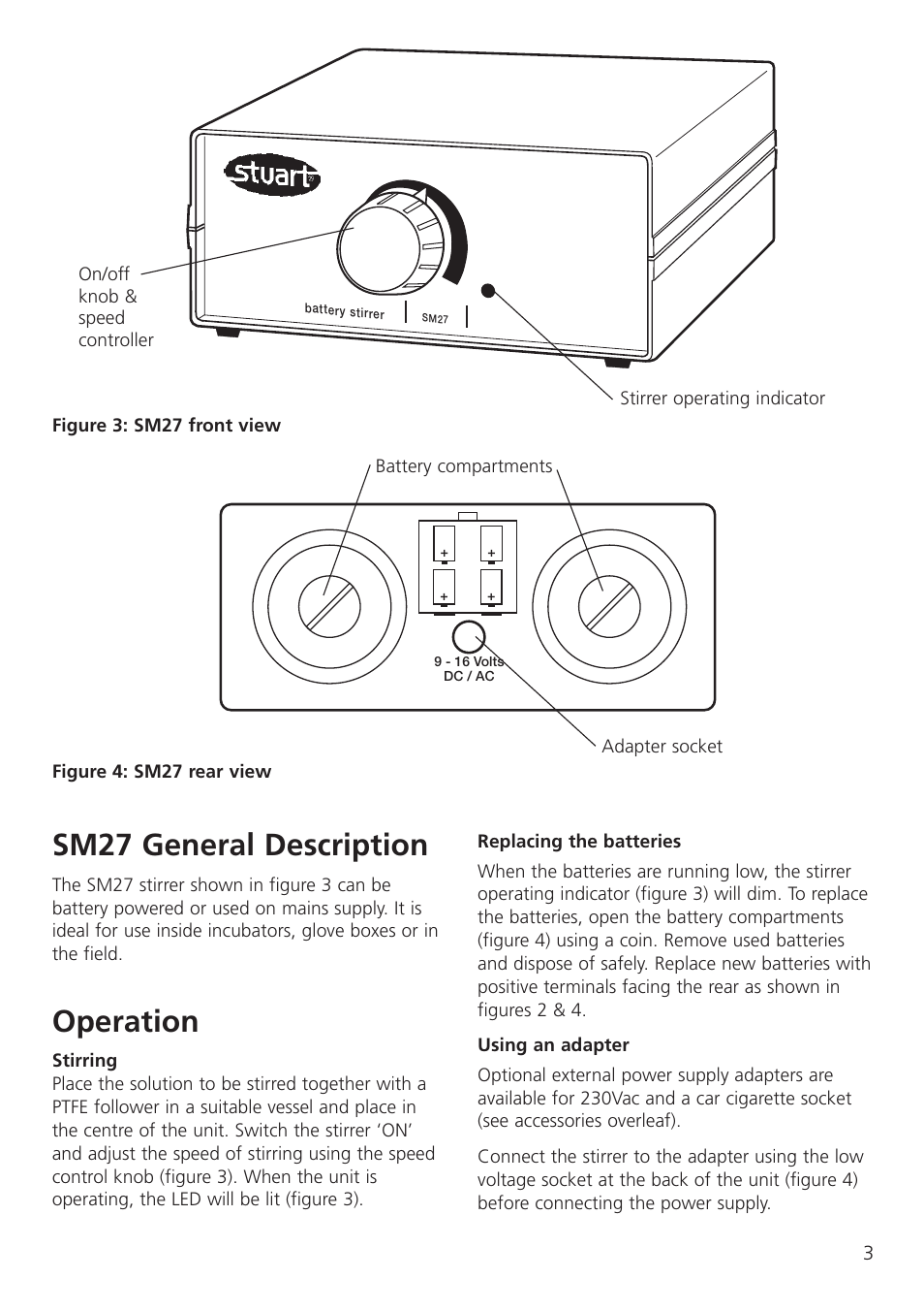 Sm27 general description, Operation | Dynalab SM27 User Manual | Page 5 / 28