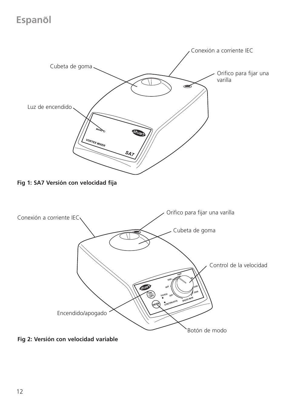 Espanol | Dynalab SA8/120V/60 User Manual | Page 14 / 24