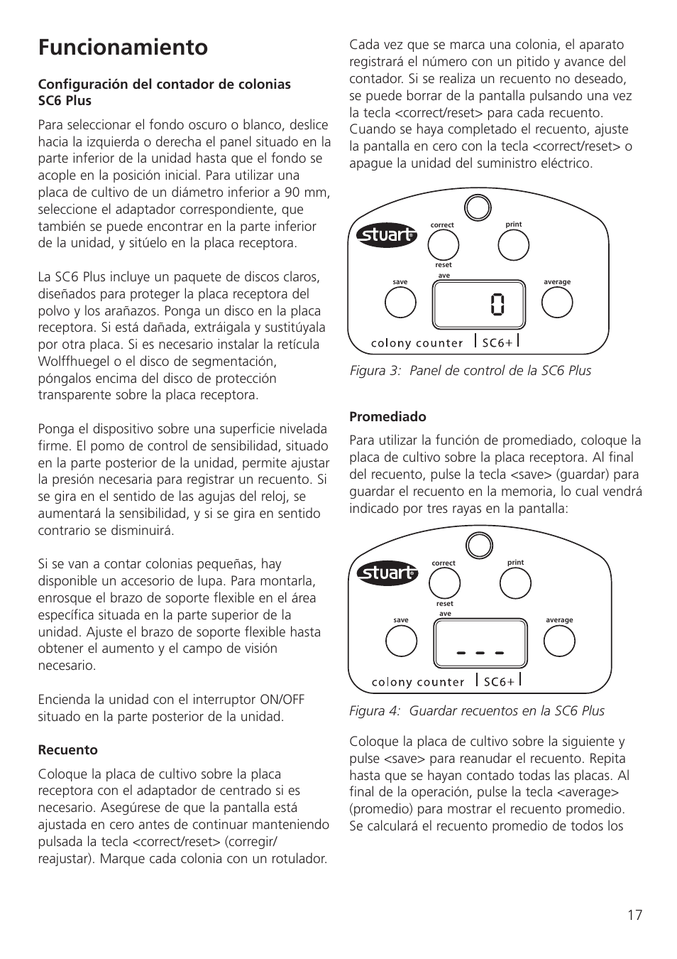 Funcionamiento, Figura 3: panel de control de la sc6 plus | Dynalab SC6/120V/60 User Manual | Page 19 / 28