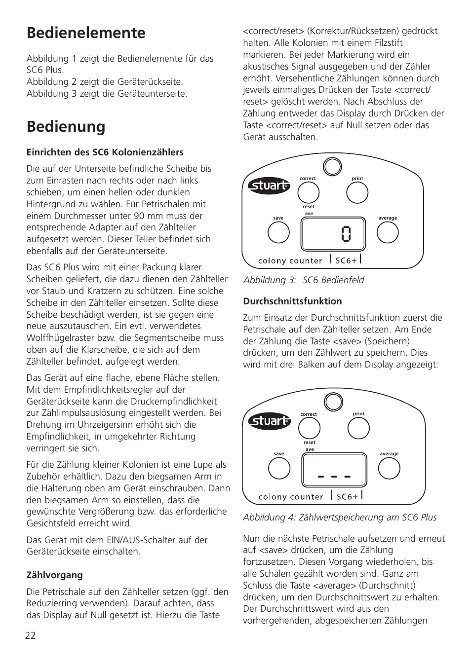 Bedienelemente, Bedienung, Abbildung 3: sc6 bedienfeld | Dynalab SC6/120V/60 User Manual | Page 24 / 28