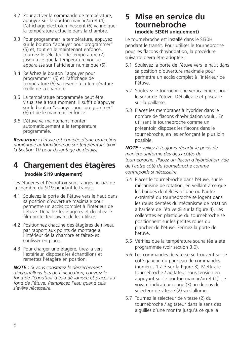 4 chargement des étagères, 5 mise en service du tournebroche | Dynalab SI19/120V/60 User Manual | Page 10 / 36