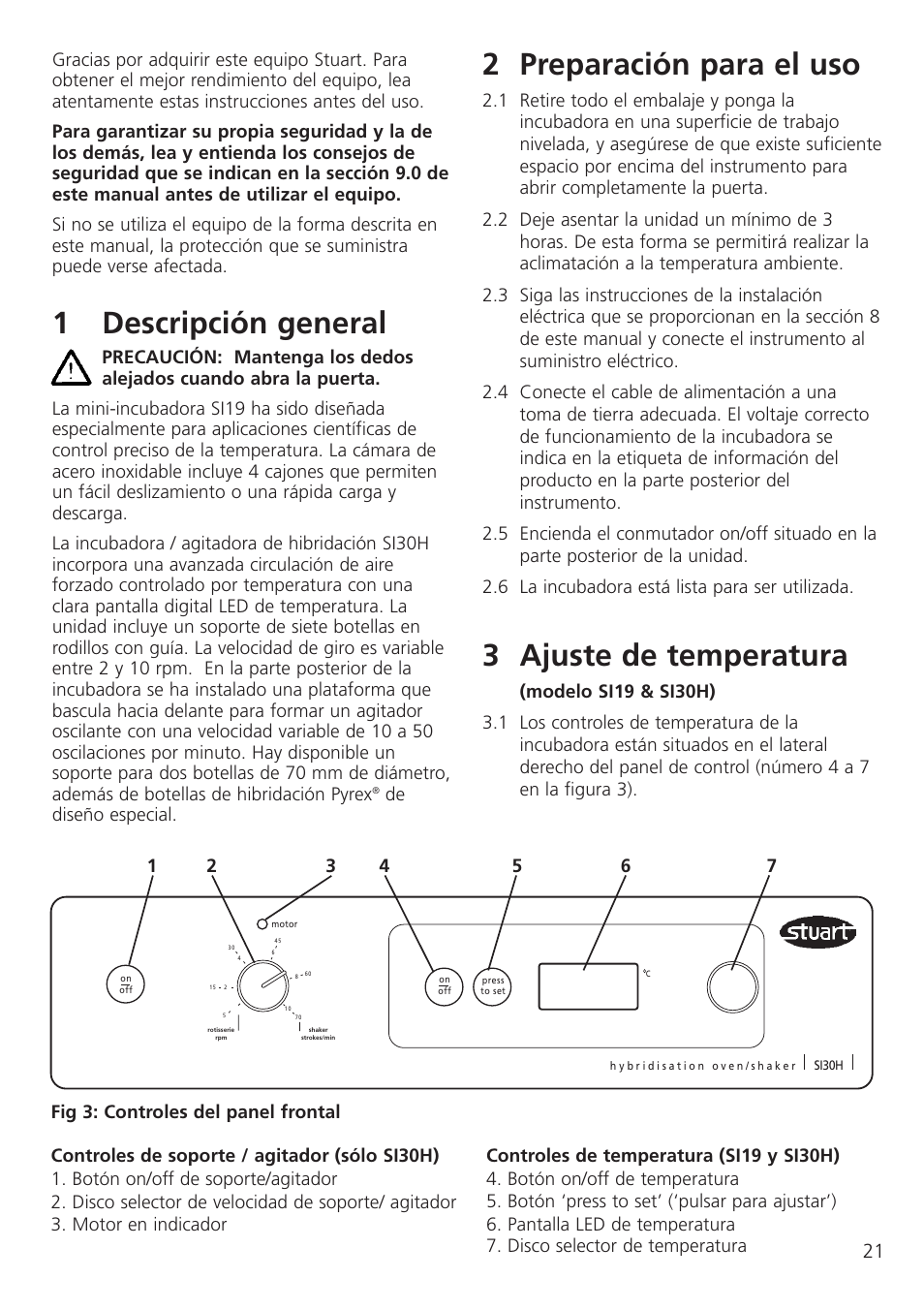 1descripción general, 2 preparación para el uso, 3 ajuste de temperatura | De diseño especial | Dynalab SI19/120V/60 User Manual | Page 23 / 36