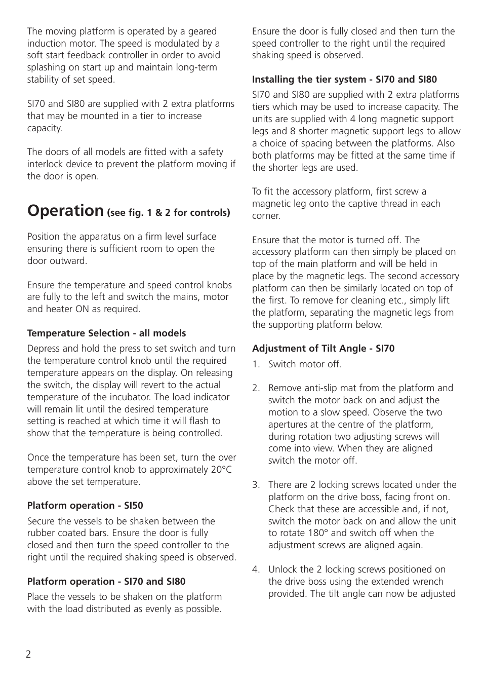 Operation | Dynalab SI80/120V/60 User Manual | Page 4 / 28