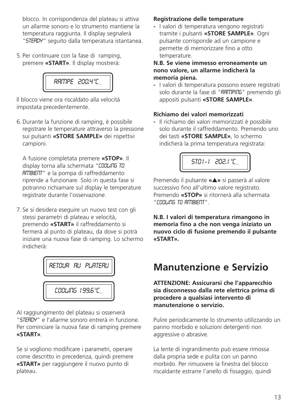 Manutenzione e servizio | Dynalab SMP3/120V/60 User Manual | Page 15 / 28