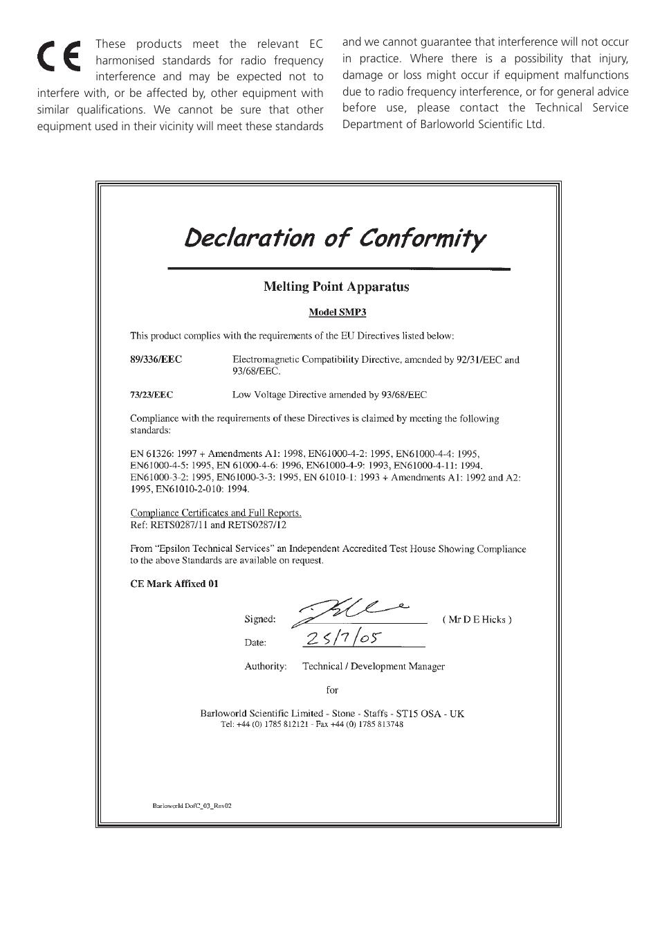 Dynalab SMP3/120V/60 User Manual | Page 27 / 28