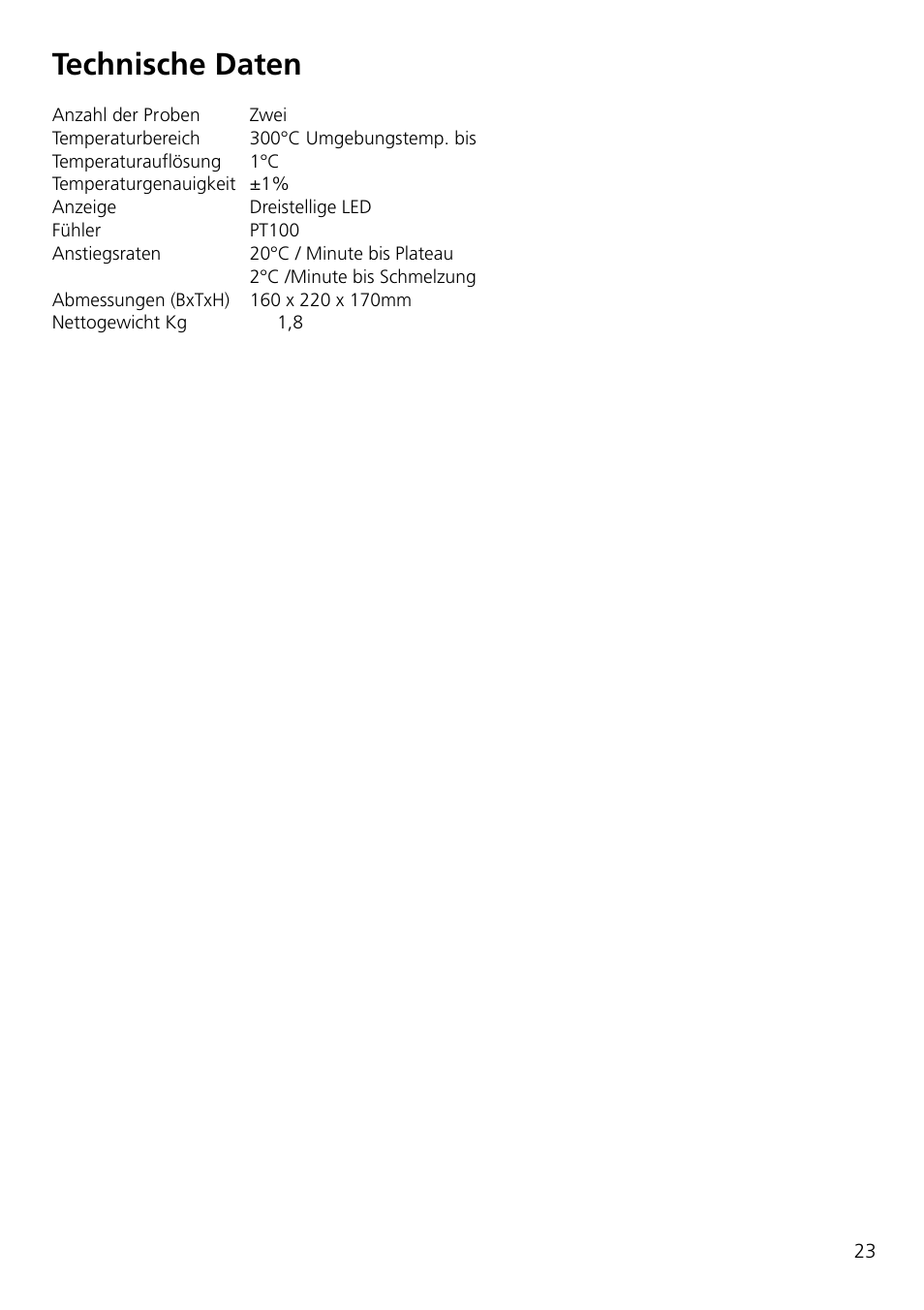 Technische daten | Dynalab SMP10/120V/60 User Manual | Page 25 / 28
