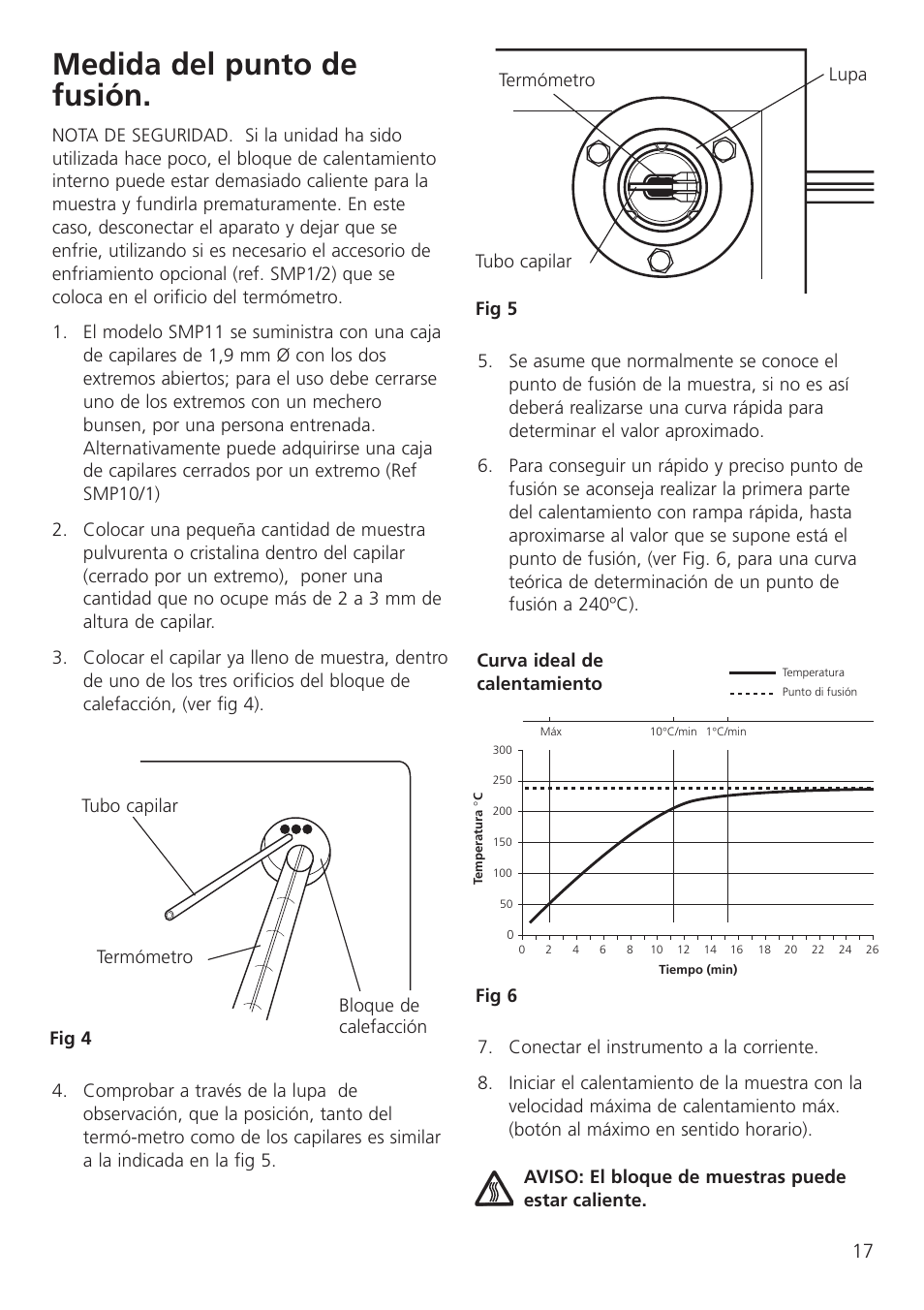 Medida del punto de fusión | Dynalab SMP11/120V/60 User Manual | Page 19 / 28