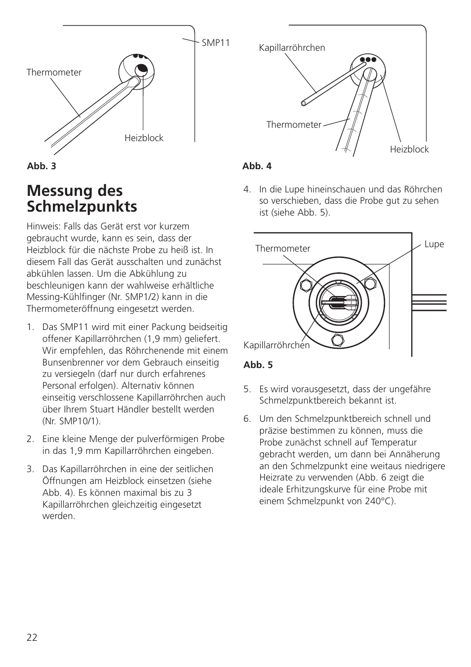 Messung des schmelzpunkts | Dynalab SMP11/120V/60 User Manual | Page 24 / 28