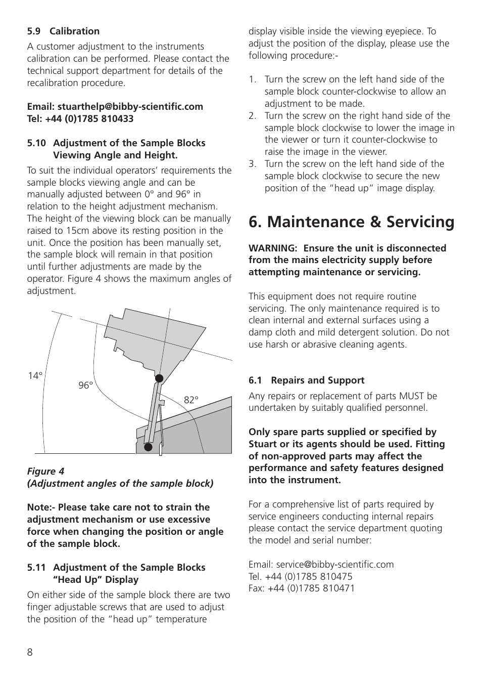 Maintenance & servicing | Dynalab SMP30 User Manual | Page 10 / 60