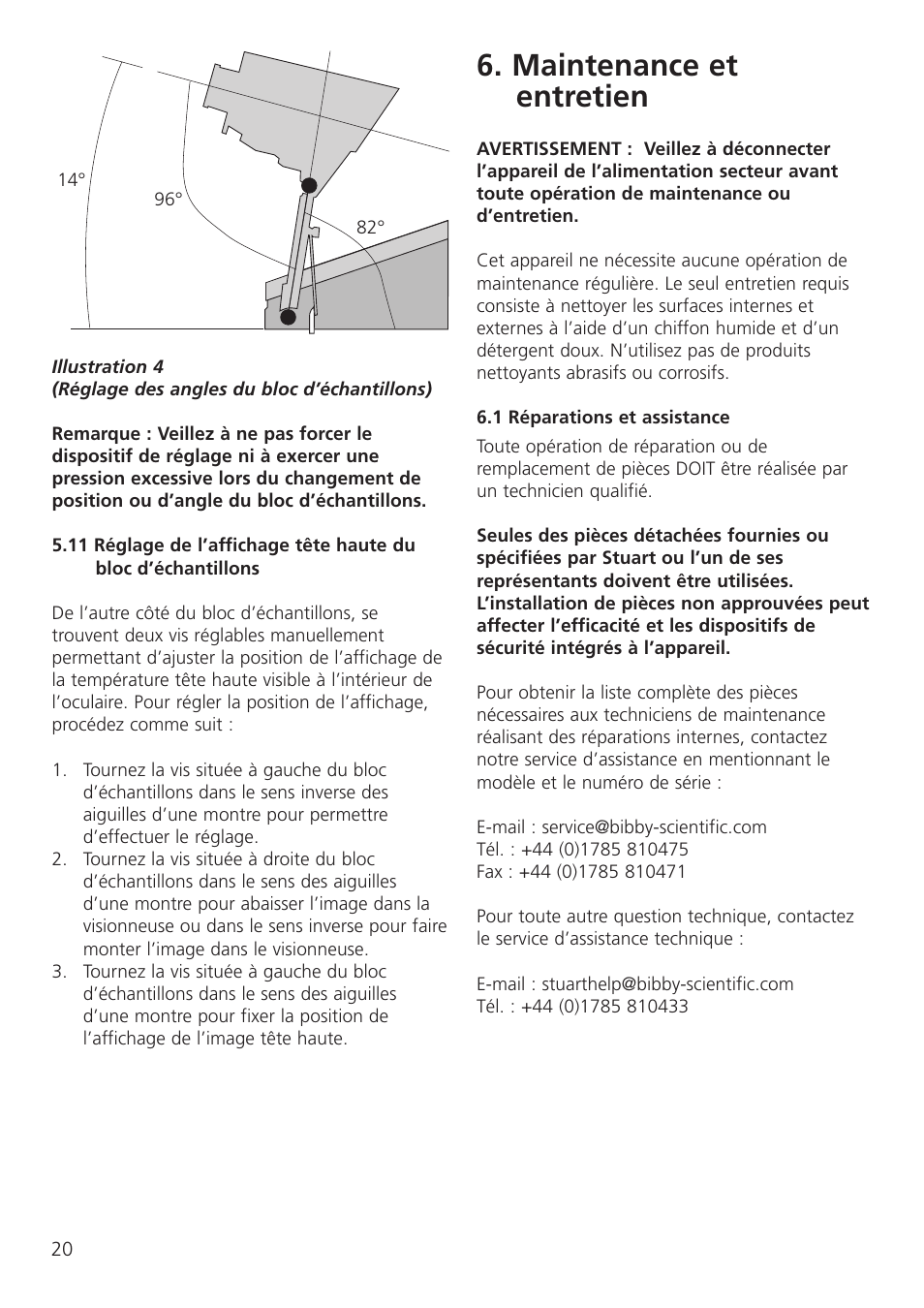 Maintenance et entretien | Dynalab SMP30 User Manual | Page 22 / 60