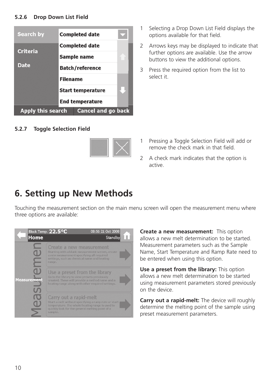 Setting up new methods | Dynalab SMP40 User Manual | Page 12 / 44