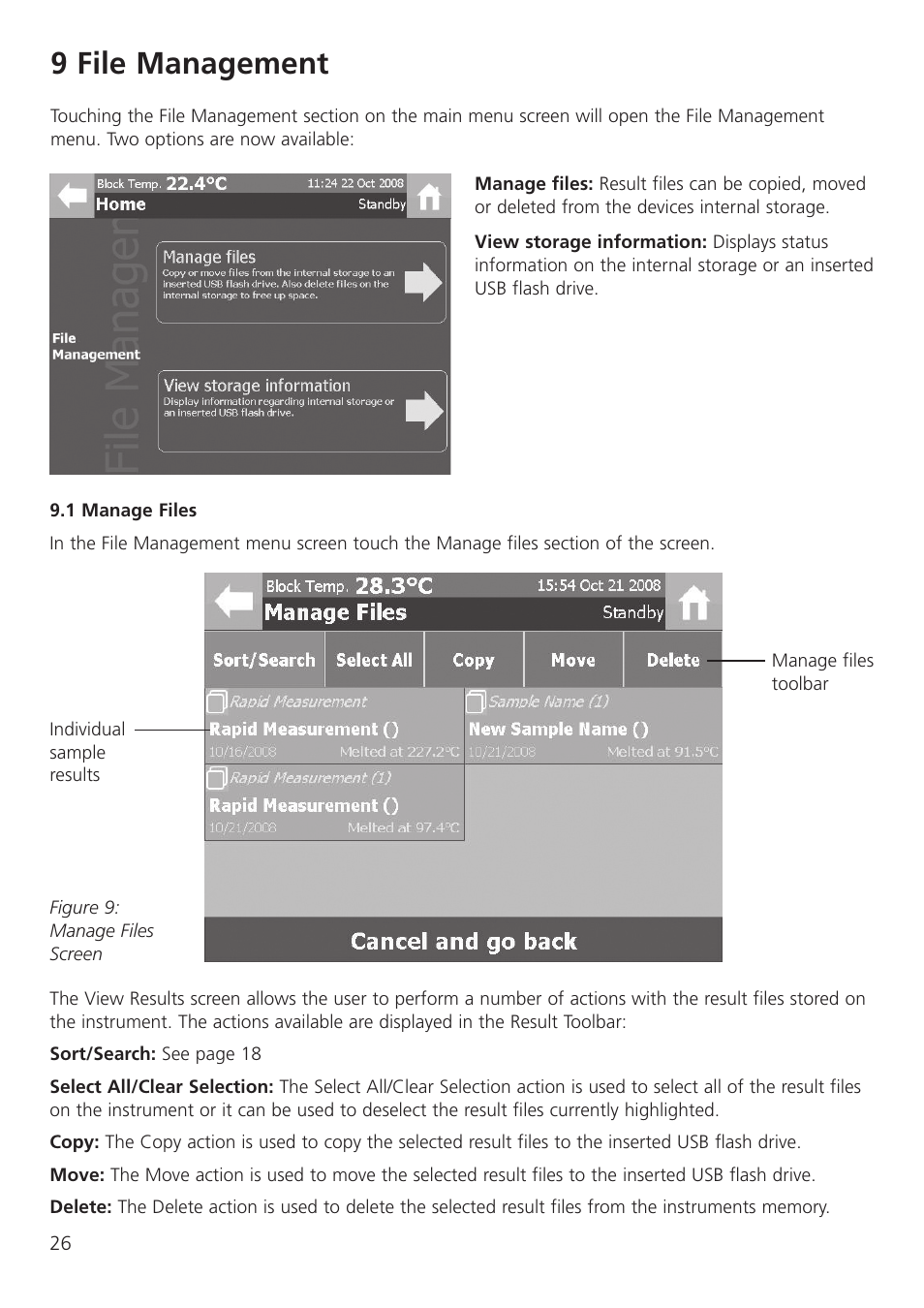 9 file management | Dynalab SMP40 User Manual | Page 28 / 44