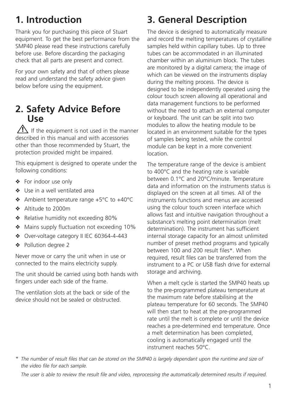 Introduction, Safety advice before use, General description | Dynalab SMP40 User Manual | Page 3 / 44