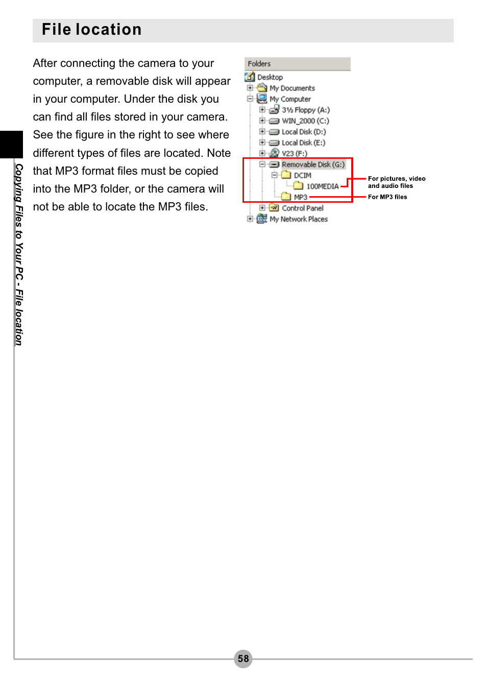 File location | AIPTEK Pocket DV4500 User Manual | Page 59 / 86