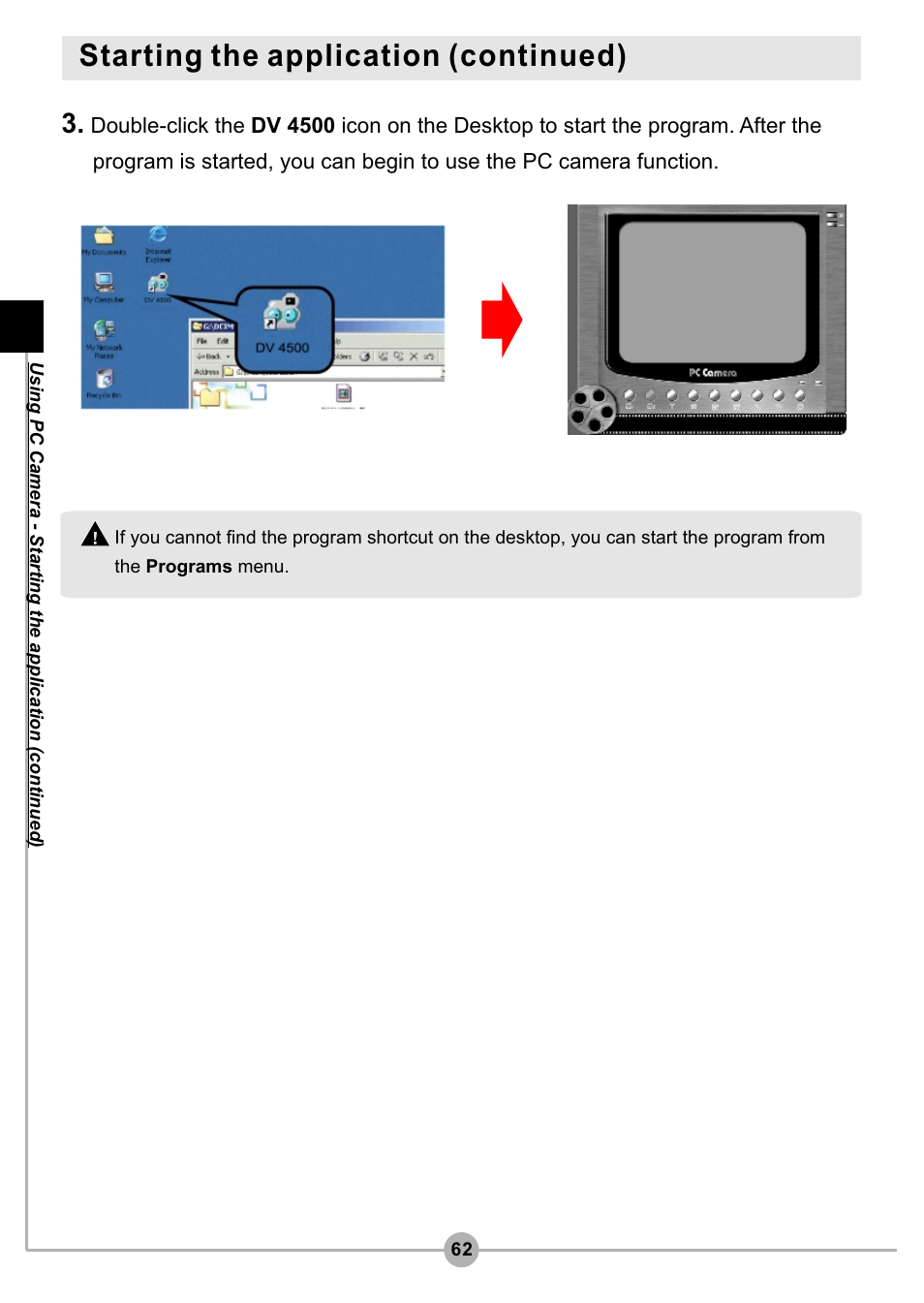 Starting the application (continued) | AIPTEK Pocket DV4500 User Manual | Page 63 / 86