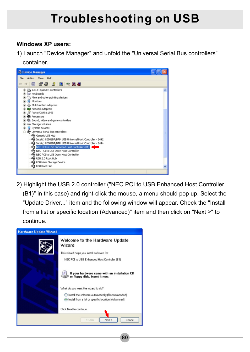 Troubleshooting on usb | AIPTEK Pocket DV4500 User Manual | Page 81 / 86