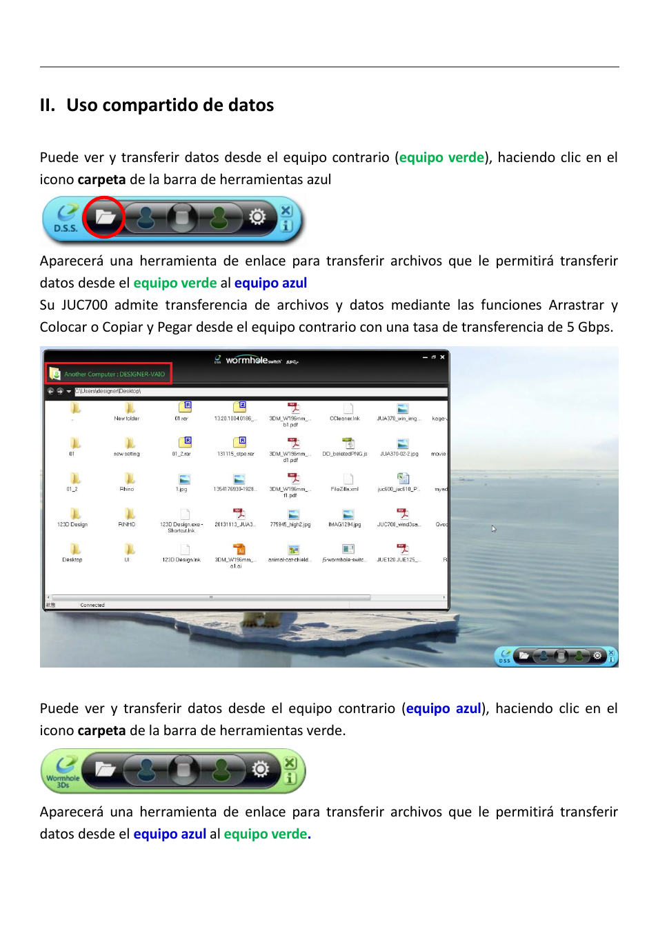 Ii. uso compartido de datos, Wormhole wormhole juc700 | j5 create JUC700 USB 3.0 Wormhole Switch DSS - Windows User Manual | Page 129 / 198