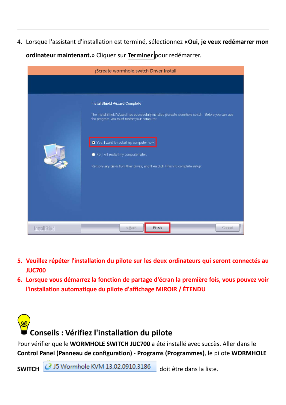 Conseils : vérifiez l'installation du pilote | j5 create JUC700 USB 3.0 Wormhole Switch DSS - Windows User Manual | Page 49 / 198