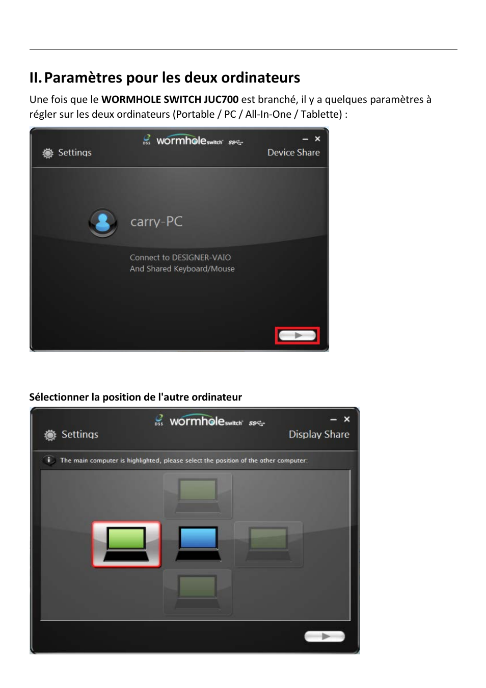 Ii. paramètres pour les deux ordinateurs, Paramètres pour les deux ordinateurs | j5 create JUC700 USB 3.0 Wormhole Switch DSS - Windows User Manual | Page 53 / 198