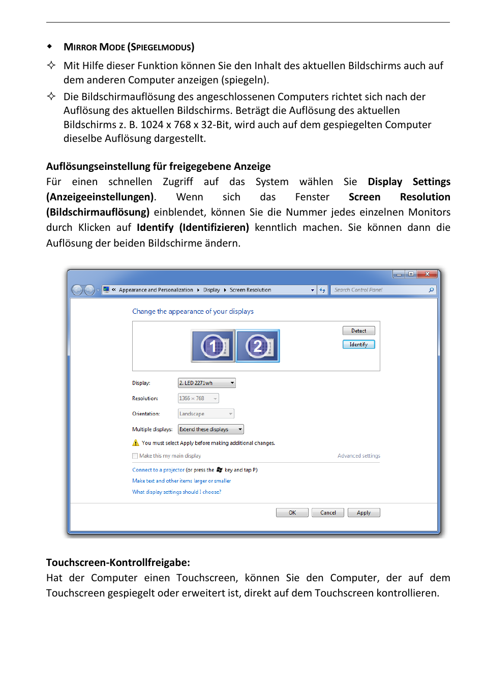 Mirror mode (spiegelmodus), Datenfreigabe | j5 create JUC700 USB 3.0 Wormhole Switch DSS - Windows User Manual | Page 92 / 198