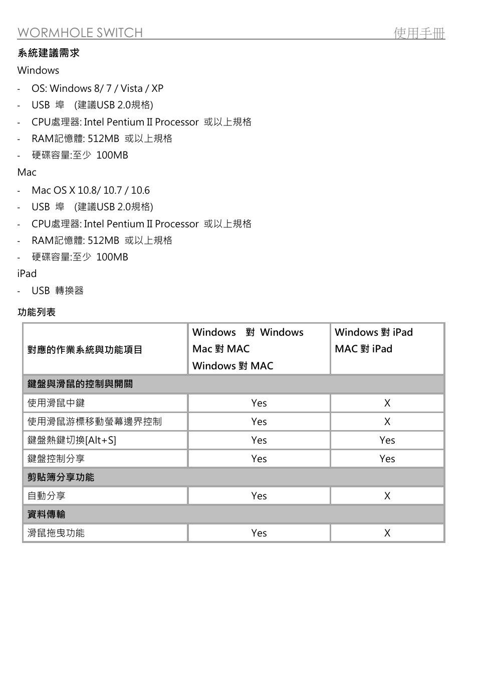 Wormhole switch 使用手冊 | j5 create JUC400 Wormhole - Windows & Mac User Manual | Page 58 / 79