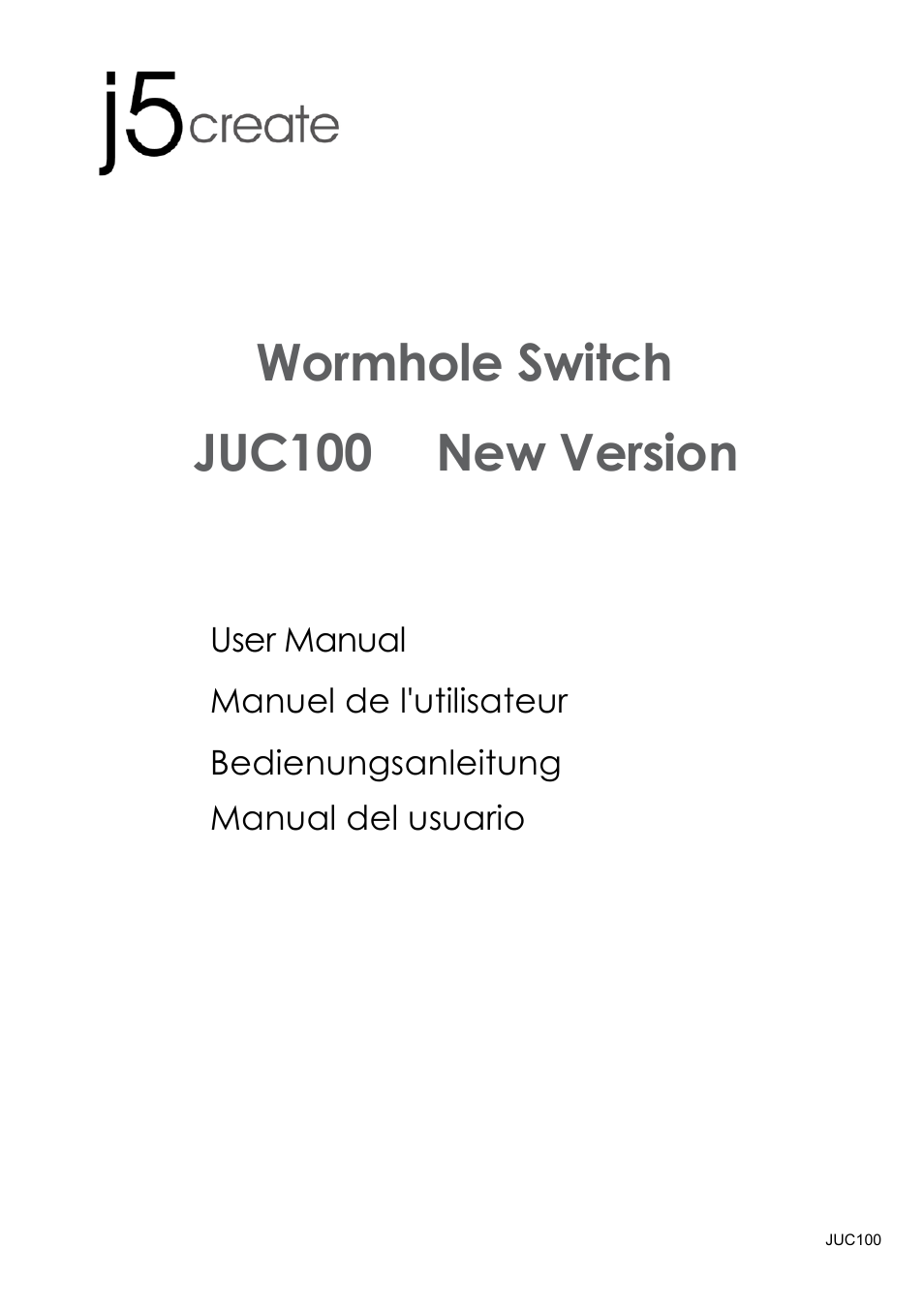 j5 create JUC100 Wormhole - Windows & Android User Manual | 80 pages