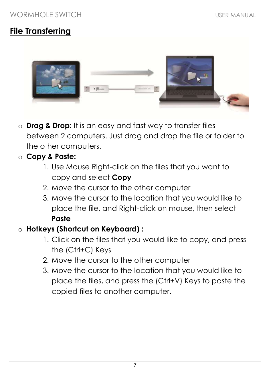 File transferring | j5 create JUC100 Wormhole - Windows & Android User Manual | Page 7 / 80